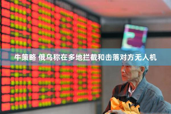 牛策略 俄乌称在多地拦截和击落对方无人机