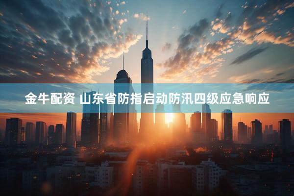 金牛配资 山东省防指启动防汛四级应急响应