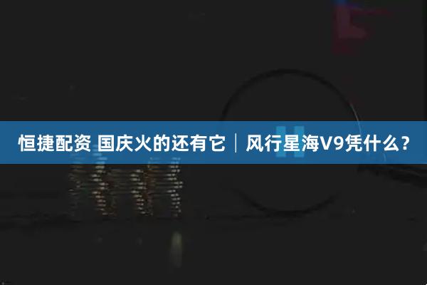 恒捷配资 国庆火的还有它│风行星海V9凭什么？
